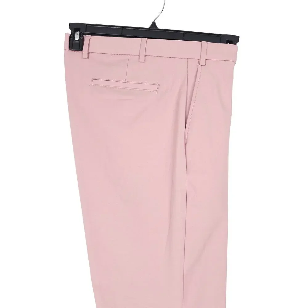 Michael Kors Mens Classic Fit Dress Pants 32x32 Rose Pink Solid Stretch Cotton